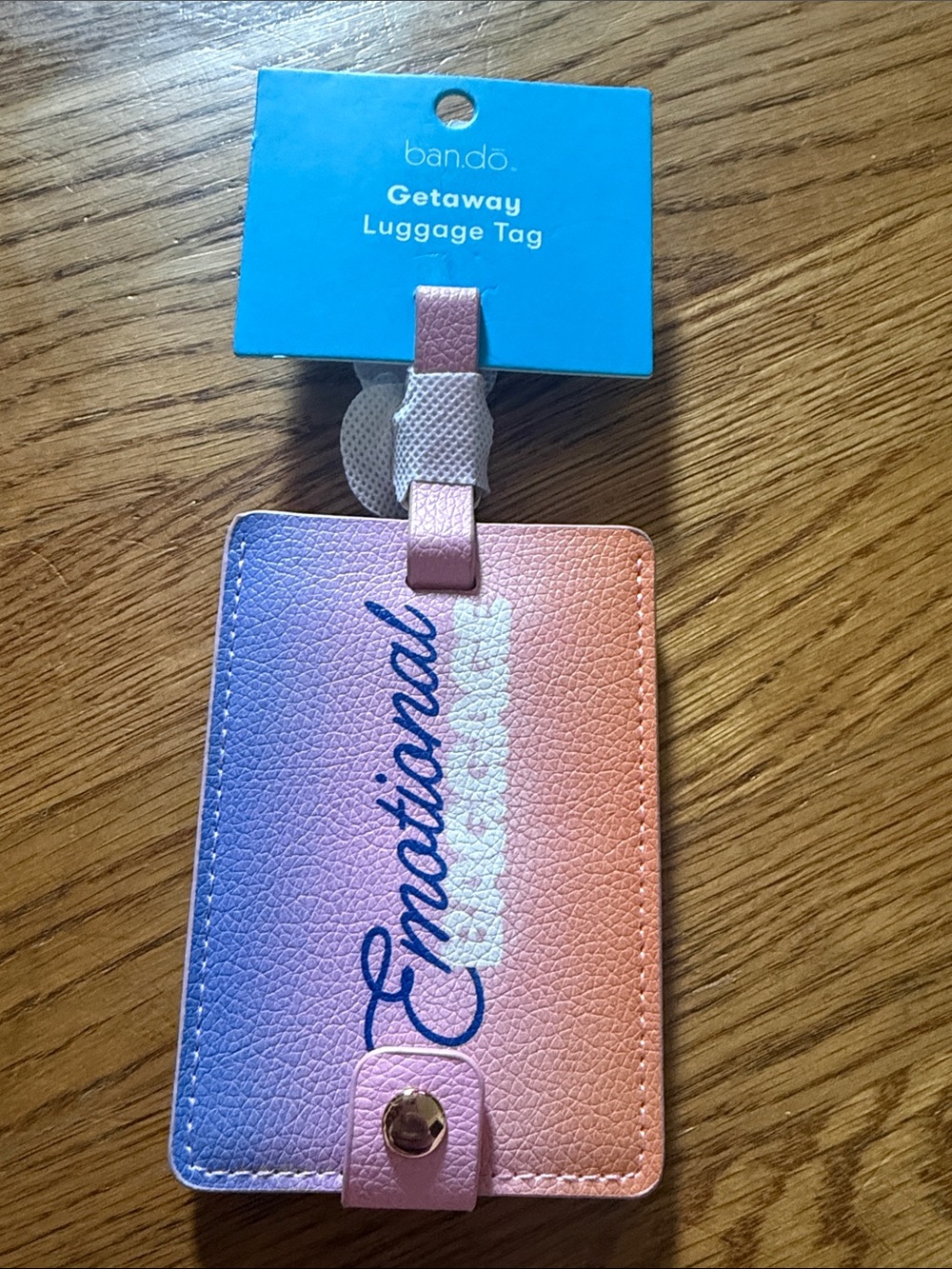 ban.do Gradient Pink & Blue "Emotional" Luggage Tag NWT